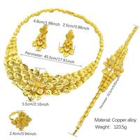 Ensemble de collier en or, bijoux vintage en forme de fleur, ensemble de bijoux décoratifs, pierres scintillantes incrustées, accessoires, design personnalisé, livraison rapide