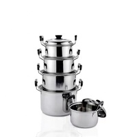 Batterie de cuisine à bas prix d'usine Casserole Juego De Ollas Inox Ustensiles de cuisine Marmites à soupe 10 pièces Ensemble de marmites en acier inoxydable