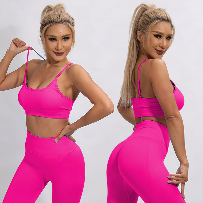 New Seamless Yoga Set Activewear Summer Yoga Workout Outfits for Women 2 Piece Seamless Sexy Sports Bra Leggings Sets Gymwear