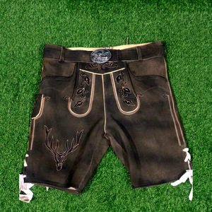 Pantalones Cortos de Lederhosen para Hombre, Cintura Alta, Bordado Floral, Cierre de Botones, Estilo Vintage, Transpirables, Casuales, Trachten Bávaro - Product Image 1