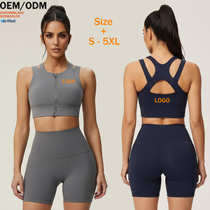 Reggiseno Sportivo da Donna Taglie Forti con Zip Frontale - S-5XL, Supporto Elevato con Imbottiture Monopezzo, in Spandex/Nylon, Schiena Modellata, per Corsa, Yoga, <span class=keywords><strong>Palestra</strong></span> - Product Image 1