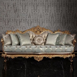 Meubles de salon canapé en cuir véritable rouge royal, meubles de canapé en cuir de luxe de salon - Product Image 4
