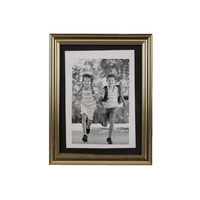 Cadres photo vintage dorés rustiques en plastique pour photos 5x7 avec passe-partout noir ou 6x8 sans passe-partout, pour mur ou table