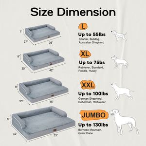 Cama Ortopédica Clásica Ecológica y Lavable para Perros en Tallas <span class=keywords><strong>S</strong></span>/M/L/XL/X-Large con Espuma Viscoelástica, Funda Impermeable Extraíble y Almohadilla Lavable - Product Image 4