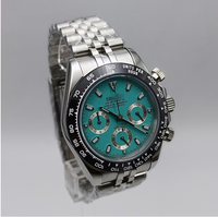 Montre à mouvement VK63, montre argentée avec calendrier, matériau en acier inoxydable 904L, six aiguilles, chronographe segmenté, montre pour homme