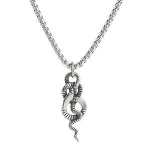 สร้อยคอจี้รูปงู สแตนเลส สไตล์พังก์ย้อนยุค สำหรับผู้ชาย รุ่น 270104 - Product Image 2