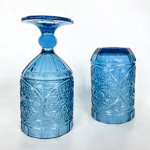 Vente en gros de verrerie de mariage : <span class=keywords><strong>Verres</strong></span> <span class=keywords><strong>à</strong></span> vin et <span class=keywords><strong>à</strong></span> eau vintage en cristal bleu sans plomb - Product Image 2