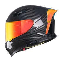 Casque de moto, casque intégral en fibre de carbone, casque de sport de course de rue, casque de sécurité approuvé par le DOT pour hommes et adultes