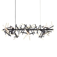 Lampe suspendue longue en métal style italien, design créatif en forme de branche d'arbre, luminaire décoratif personnalisé de luxe pour table de salle à manger