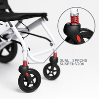 Fauteuil roulant pliable léger en acier au carbone, aide à la mobilité réglable pour les personnes âgées, les personnes handicapées, à usage domestique et hospitalier