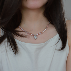 Nuevo Collar de Plata de Ley S925 con Colgante de Amor de Plata Rota y Perla Natural - Product Image 5