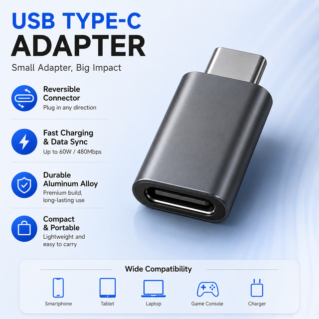 USB4.0 8K Type-C Male to Female Adapter USB C Coupler100W PD Fast Charging 40Gbps Converter for Laptop Phone Office Equipment