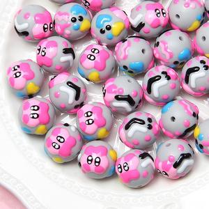 Venta al por mayor pulsera multifacética lindo dibujo animado pintado a mano cuentas estrella tarjeta cuero cuentas DIY accesorios acrílico cuentas - Product Image 3