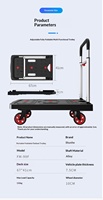 Chariot de manutention pliable compact en aluminium robuste à quatre roues, chariot à bagages portable rétractable, chariot de courses OEM