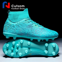 Chaussures de football montantes à crampons longs FG, vente en gros d'usine, printemps-été, logo personnalisé, crampons de football OEM