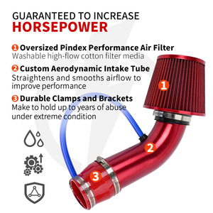 Kit de modification de filtre à air de voiture, tuyau d'admission d'air froid en alliage d'aluminium de 76mm, ajustement universel pour mise à niveau et modernisation - Product Image 3