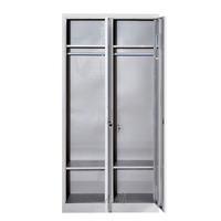 Armoire de Rangement Moderne Personnalisée à 2 Portes en Métal pour Chambre à Coucher, Penderie de Luxe en Acier avec Mécanisme à Charnières