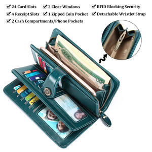 <span class=keywords><strong>Portafoglio</strong></span> lungo da <span class=keywords><strong>donna</strong></span> in pelle sintetica <span class=keywords><strong>blu</strong></span> da <span class=keywords><strong>donna</strong></span> pochette con cerniera graziosa con cinturino da polso portafogli portamonete da <span class=keywords><strong>donna</strong></span> alla moda - Product Image 3