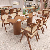 Vente d'usine Hot Seller Table ronde Pliante Restaurant Table contemporaine Mobilier moderne en bois Chaise de bureau en bois