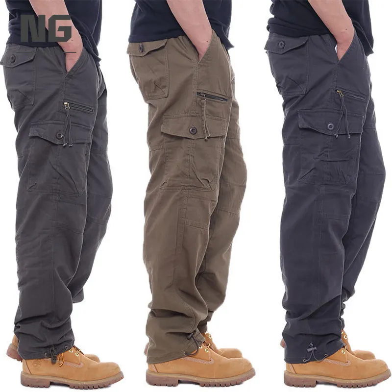 High Quality Vintage Cargo Pants Men Women Work Black grey Khaki gym wide Unisex Blank Cargo Pants With Side Pockets