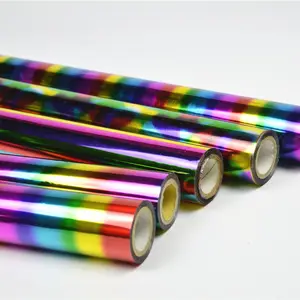 彩虹反射激光全息箔烫印PET材料，用于在热转印纸pp纸上印刷