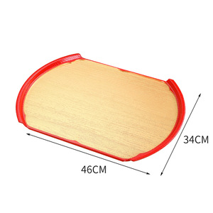 Irregular Semi Circular Red <b>Gold</b> <b>Tray</b> Hotel Dessert Pastry Plate Japanese Korean Cuisine Plating Fast Food <b>Serving</b> <b>Tray</b> - Product Image 2