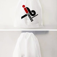 Sacs à cordon à soufflets latéraux sérigraphiés en gros, pas chers, en PEHD, avec logo personnalisé, transparents, givrés, biodégradables, pour chaussures et chaussettes