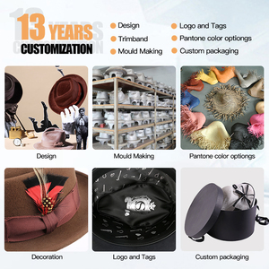 2024 Wholesale Fashion Party Quality <strong>Men</strong> Unisex 100% Wool <strong>Cream</strong> Felt <strong>Fedora</strong> Hats Wide Brim Women Hat With Belt Panama Hat