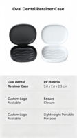 Boîte de rangement ovale pour aligneurs dentaires en plastique PP avec logo personnalisé