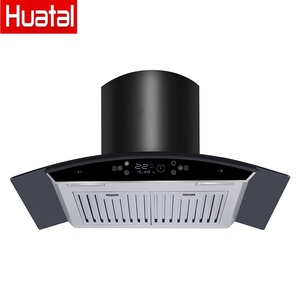 Campana extractora <span class=keywords><strong>de</strong></span> <span class=keywords><strong>cocina</strong></span> Huatai curva negra europea con filtro digital táctil, <span class=keywords><strong>motor</strong></span> <span class=keywords><strong>de</strong></span> cobre y montaje en pared - Product Image 1