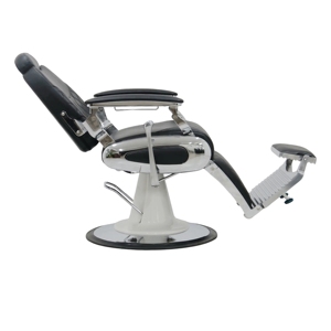 Sillón de Barbería Hidráulico Reclinable de Cuero Sintético Negro con Reposapiés Ajustable y Base Redonda para Salón de Belleza/Estudio - Product Image 3