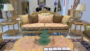 Italian Classic Furniture Living Room High Quality Velvet Fabric Curved <strong>Sofa</strong> <strong>Set</strong> - Product Image 2