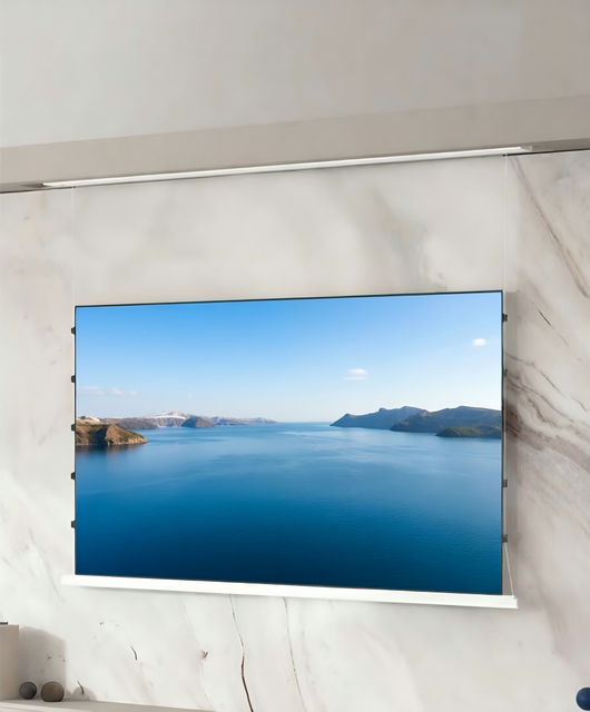 84 Inch 16:9 Mini White Housing Floating Tab Tension Motorized Nano Grey Screen Silent Motor 4K HD Clear Image Projector Screens