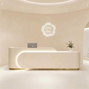 Modern Light Luxury Front Desk, <b>Reception</b> <b>Counter</b>, Cashier Cabinet for Beauty Salon, Apparel Shop & Training Center - Product Image 6