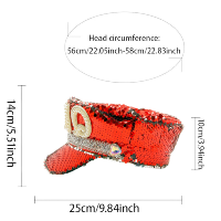 Chapeau de capitaine de luxe en peluche rouge à sequins et perles, personnalisé, unisexe, pour l'extérieur, idéal pour les fêtes, vente en gros, 3 MOQ