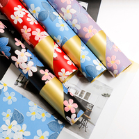 Kertas Pembungkus Bunga Tahan Air Gaya Korea, Aksesoris Bunga Grosir, Bahan Kemasan Buket Mawar untuk Florist