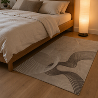 Tapis oriental géométrique antidérapant sur mesure de haute qualité, tapis moderne en laine et soie tufté à la main pour salon et chambre à coucher