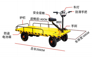<span class=keywords><strong>Camion</strong></span> à plate-forme à entraînement électrique avec siège, chariot à batterie à 4 roues, transporteur de fret électrique de 1 tonne - Product Image 3