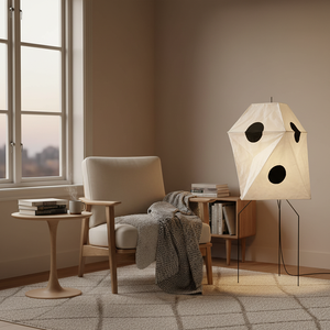 Lampadaire japonais Wabi-sabi Akari UF3-Q en tissu LED sur trépied, style Zen, pour hôtel et maison, vente en gros transfrontalière - Product Image 2