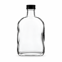 Bouteille plate en verre de 750 ml avec épaules cintrées pour l'emballage personnalisé de whisky, vodka, brandy, rhum, gin