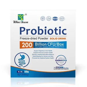 Пробиотические порошкообразные напитки собственной торговой марки, добавка пробиотиков CFU 200 млрд для здоровья пищеварительного и иммунного кишечника