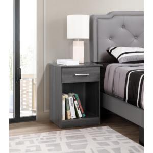 Lindsey G0043-N RTA Nightstand Gray <b>Storage</b> Drawer <b>Bedside</b> Table - Product Image 1