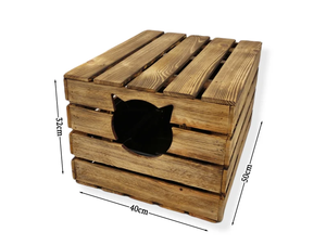Moderne Bruine Houten Kattenbak Meubels Met Indoor Kattenhuis Bed Warme Huisdierenbedden Veilig Duurzaam Cattery Kattenhuis Binnen - Product Image 4