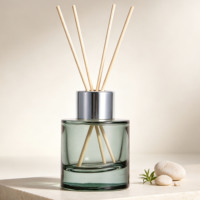 Flacon diffuseur en verre noir transparent de luxe personnalisé 30 ml avec bâtonnets