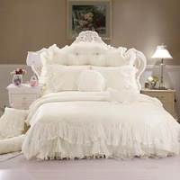 Parure de lit Princesse en coton rouge, ensemble de literie King Size avec couette en soie, drap de lit et ensembles de literie pour berceau, vente en gros
