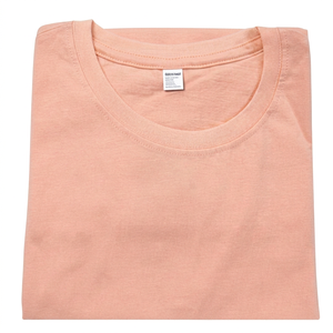 Camiseta Unisex Color Durazno Sólido |   Camiseta de Poliéster con Logotipo Tejido, Cuello Redondo y Manga Corta para Uso Diario - Product Image 1