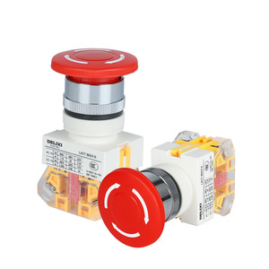 Interrupteur de secours à tête de champignon Delixi à réinitialisation automatique LAY37, interrupteur de stop LAY7-11ZS, interrupteurs autobloquants 22MM - Product Image 2