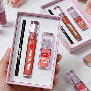 Brillo Labial Transparente <span class=keywords><strong>de</strong></span> Marca Privada, Vegano, con Brillo y Cambio <span class=keywords><strong>de</strong></span> Color, <span class=keywords><strong>Aceite</strong></span> Labial con Delineador <span class=keywords><strong>de</strong></span> <span class=keywords><strong>Labios</strong></span> Cremoso Mate Natural, Kit <span class=keywords><strong>de</strong></span> Lápiz Labial - Product Image 1