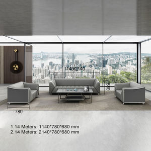 Zitai Set ruang negosiasi kantor perusahaan, Sofa kulit Modern, sandaran lengan kaki logam, 3 tempat duduk, kaki Anti licin, Set ruang negosiasi, kantor perusahaan - Product Image 2