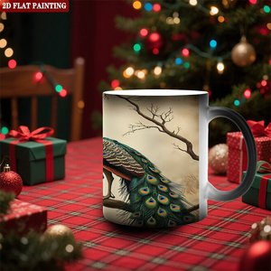 Daily Morning Breakfast Tea Mug Frosted Black 11oz <b>Ceramic</b> Heat Color Changing Magic <b>Cup</b> - Product Image 2